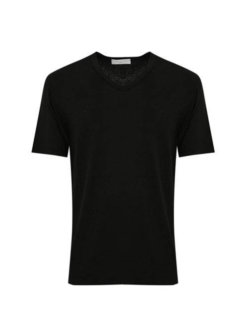 T-shirt con scollo a V in lino Nero DANIELE FIESOLI | DF 060113